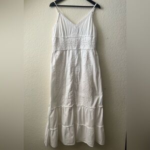 Magic‎ 100%Cotton White Lace Maxi Dress